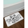 thumbnail image 2 of Octopus Bath Mat, An Illustration of An Octopus in A Dynamic Woodblock Style Monochromic Artwork, Non-Slip Plush Mat Bathroom Kitchen Laundry Room Decor, 29.5 X 17.5 Inches, Brown White, Ambesonne, 2 of 2