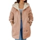 thumbnail image 1 of Chaqueta con Cremallera y Bolsillos para Mujer, Sudadera Larga Extragrande con Capucha, Abrigo Afelpado y Cálido. Caqui XXXL, 1 of 8