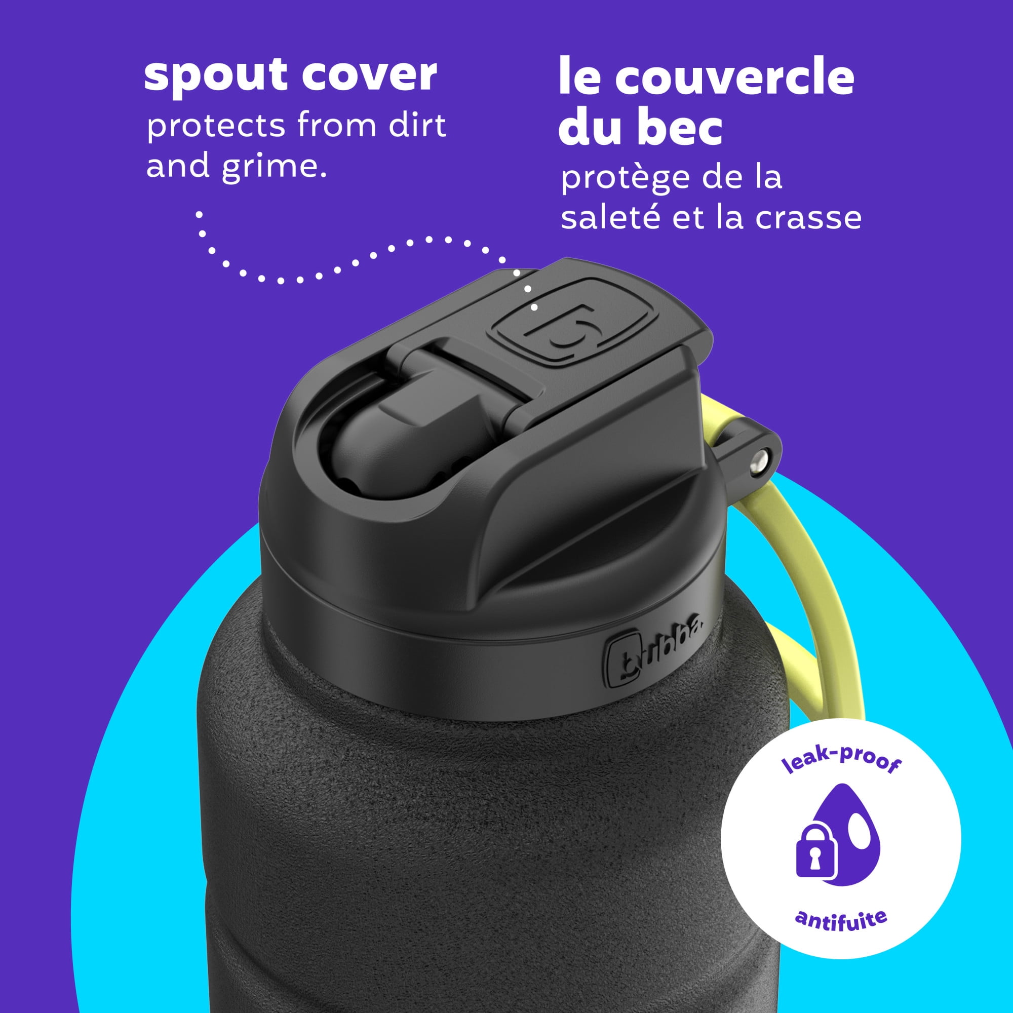 bubba Trailblazer Stainless Steel Water Bottle with Straw Lid, 40 oz (1.18 L), Vacuum-Insulated, Straw Lid, Licorice, 1 Pack