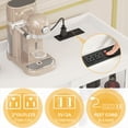 thumbnail image 3 of DWVO 53" Wine Bar Cabinet with Power Outlet, 2 Door Sideboard Storage Cabinet With RGB LED Lights, Wine Rack Glass Holder for Kitchen, Dining Room, Living Room, White, 3 of 9