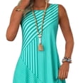thumbnail image 6 of ZHYou Sleeveless Sundresses for Women Casual Striped Printed Crewneck Stretch Summer Vacation Beach Dresses Sky Blue XL, 6 of 6