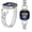 Silver, variant on Metal Bands Compatible with Fitbit Sense 2/Sense/Versa 4/Versa 3 Bands, Adjustable Classic Stainless Steel Bands Diamond Rhinestone Links Bracelet Band for Man&Women