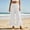 White, variant on Linen Pants for Women Elastic Waisted Straight Leg Ruffled Hem Wide Fit Comfy Bottoms Summer Casual Fashion Daily Trousers