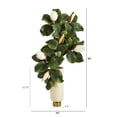 thumbnail image 2 of Nearly Natural 33in. Magnolia Artificial Plant in Cream Planter with Gold Base, 2 of 3