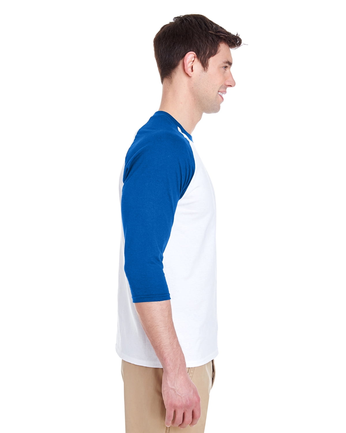 Mens Heavy Cotton Â¾-Sleeve Raglan 2 Pack