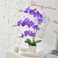 thumbnail image 5 of Faux Orchid in Vase Large Artificial Orchid in Ceramic Vase Silk Orchids with Stems Real Look Potted Phalaenopsis Flowers Arrangement Centerpiece Table Decorations for Home Decor Indoor, Purple, 5 of 7