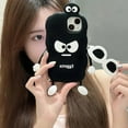 thumbnail image 2 of Kawaii Phone Cases for iPhone 14,Cute Cartoon Eggette Phone Case 3D Funny Black Eggette Phone Case for Women Girls Soft Silicone Shockproof Cover for iPhone 14, 2 of 14