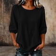 thumbnail image 2 of BLVB Half Sleeve Womens Tops Dressy Casual Blouses Crew Neck T Shirts Tops Spring Fall Outfits Loose Fit, 2 of 7
