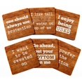 thumbnail image 1 of Inkdotpot Set of 6 Drink Coasters DecorativeNon,SlipCork Base4-inch Square PrintedCoastersEasy Clean- Quotes, 1 of 8