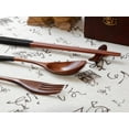 thumbnail image 5 of Japanese Wooden Dining Utensil Set with Chopsticks Spoon Fork Elegant Tableware, 5 of 5