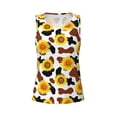 thumbnail image 4 of Xecao Sunflower Cow print women's scoop neck, loose-fit workout tank tops for the gym., 4 of 9