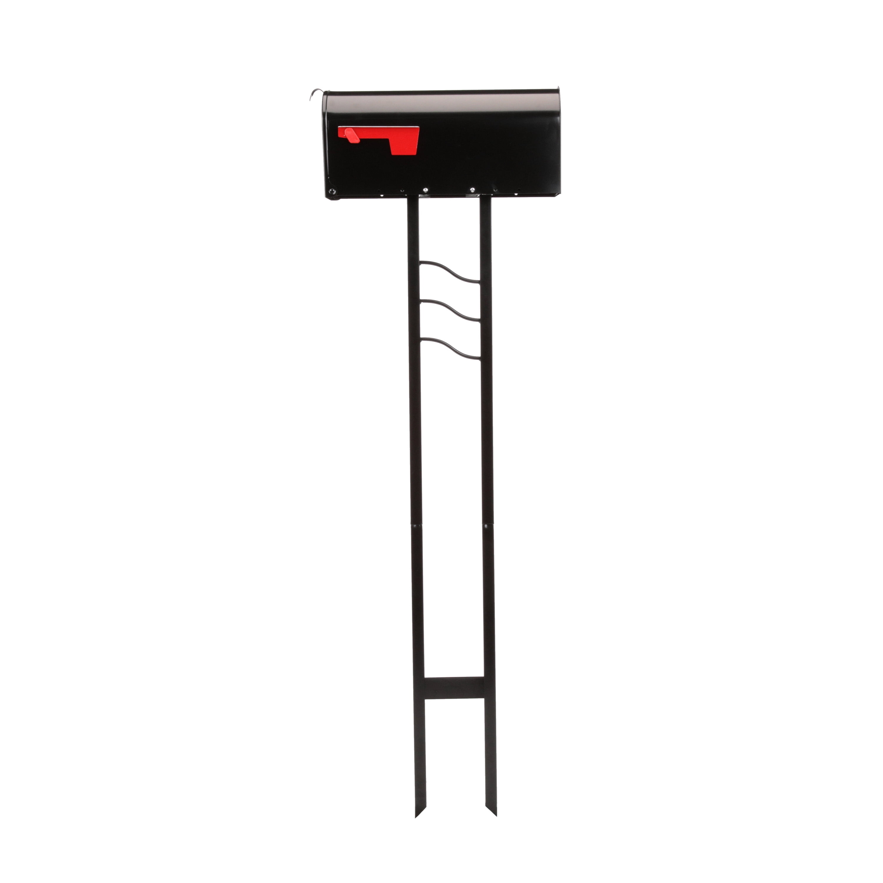Gibraltar Mailboxes Mailbox-To-Go All-in-One, Medium, Steel Mailbox & Post Combo, Black, MC11KIT0B