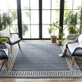 thumbnail image 3 of SAFAVIEH Machine Washable Rug Indoor/Outdoor Bermuda Collection - Bermuda Isidora Geometric Machine Washable Indoor/Outdoor Area Rug, Dark Blue/Ivory, 8' x 8' Square, 3 of 11