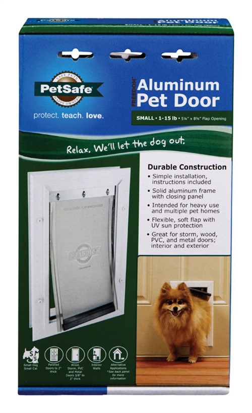 Petsafe Freedom Aluminum Dog Door White Small 8 L X 2 25 W X