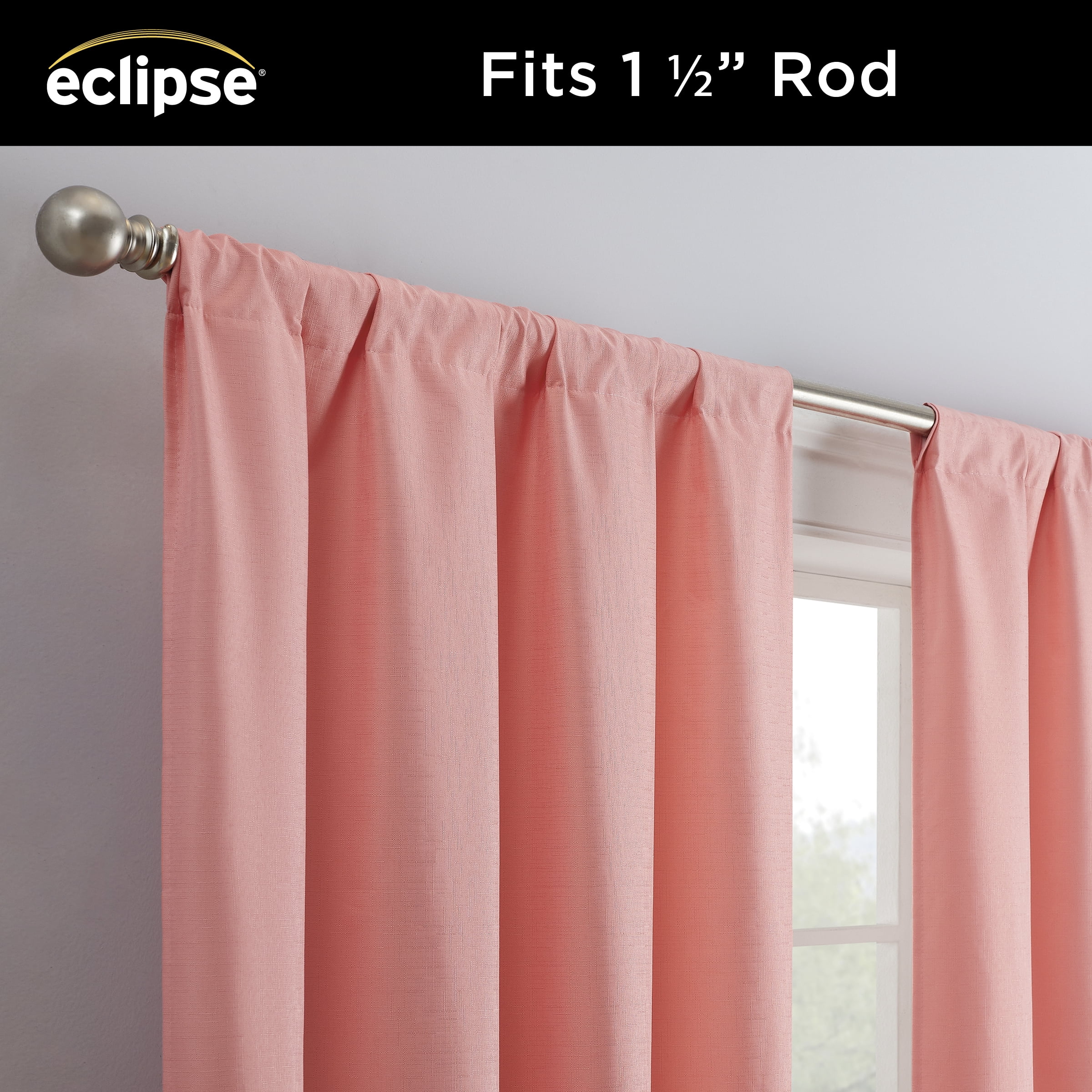 Eclipse Kendall Kids Thermaback Blackout 42 x 84 Curtain Panel in Coral