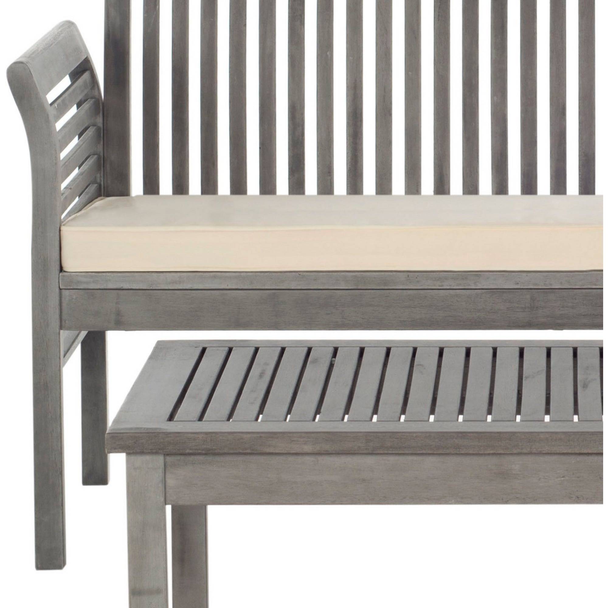 Safavieh Carson 4-Piece Outdoor Set, Grey Wash/Beige
