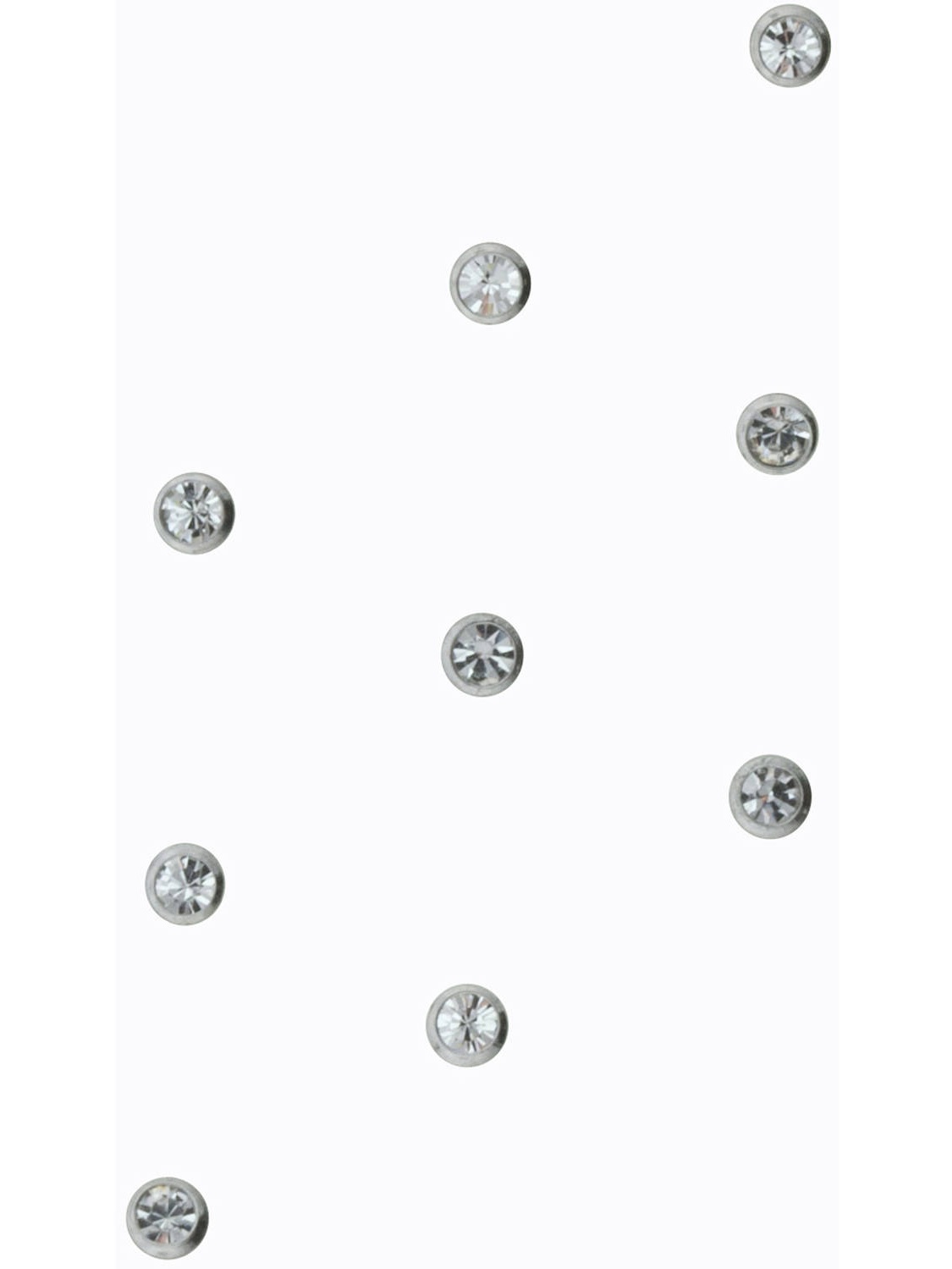 Body Jewelry Women's 22G Small Clear Crystal Stainless Steel Nose Stud, 9 Pack