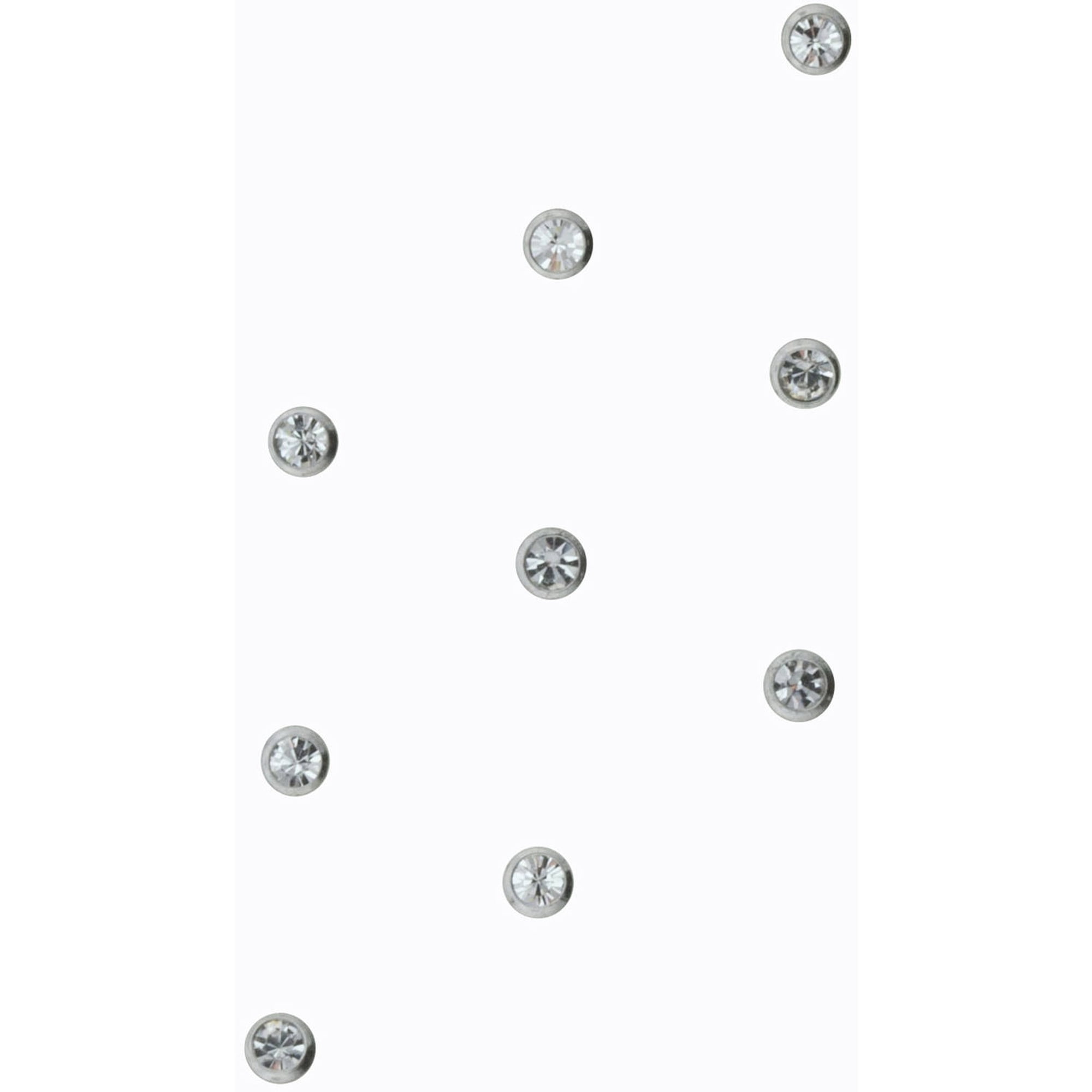 Body Jewelry Women's 22G Small Clear Crystal Stainless Steel Nose Stud, 9 Pack