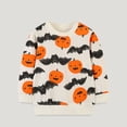 thumbnail image 2 of Gunia Pumpkin Baby Boy Girl Halloween Sweatshirt Toddler Long Sleeve Graphic Cartoon Prints Shirt Pullover Tops Clothes Fall Beige 18-24 Months, 2 of 6
