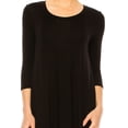 thumbnail image 5 of Women's A-Line Long Dress with 3/4 Sleeves and Relaxed Round Neckline, 5 of 7