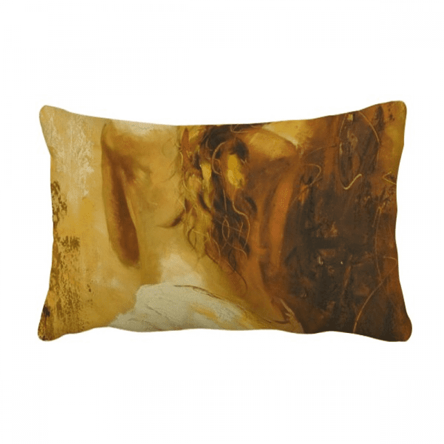 Blonde Back Babe Girl Pretty Gal Throw Pillow Lumbar Insert Cushion Cover Home Decoration