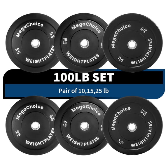 2-InchBumper Plate Weight Set | 100-300 Lbs | 10,25,35,45 Lbs Pairs Multiple Options 2" Weight Plates for Strength Training & Weightlifting