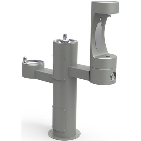 Elkay Lk4430bf1m Ezh20 14" Floor Mounted Outdoor Bi-Level Bottle Filler Combo Station -