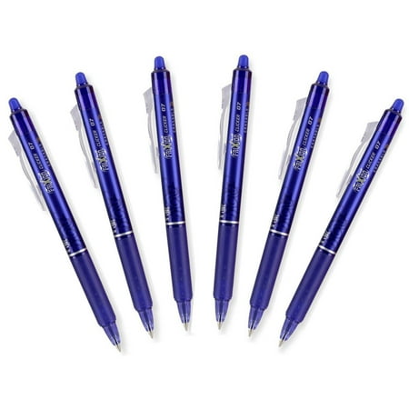 Pilot FriXion Clicker Retractable Erasable Gel Ink Pens - Blue Ink - Fine Point - 6