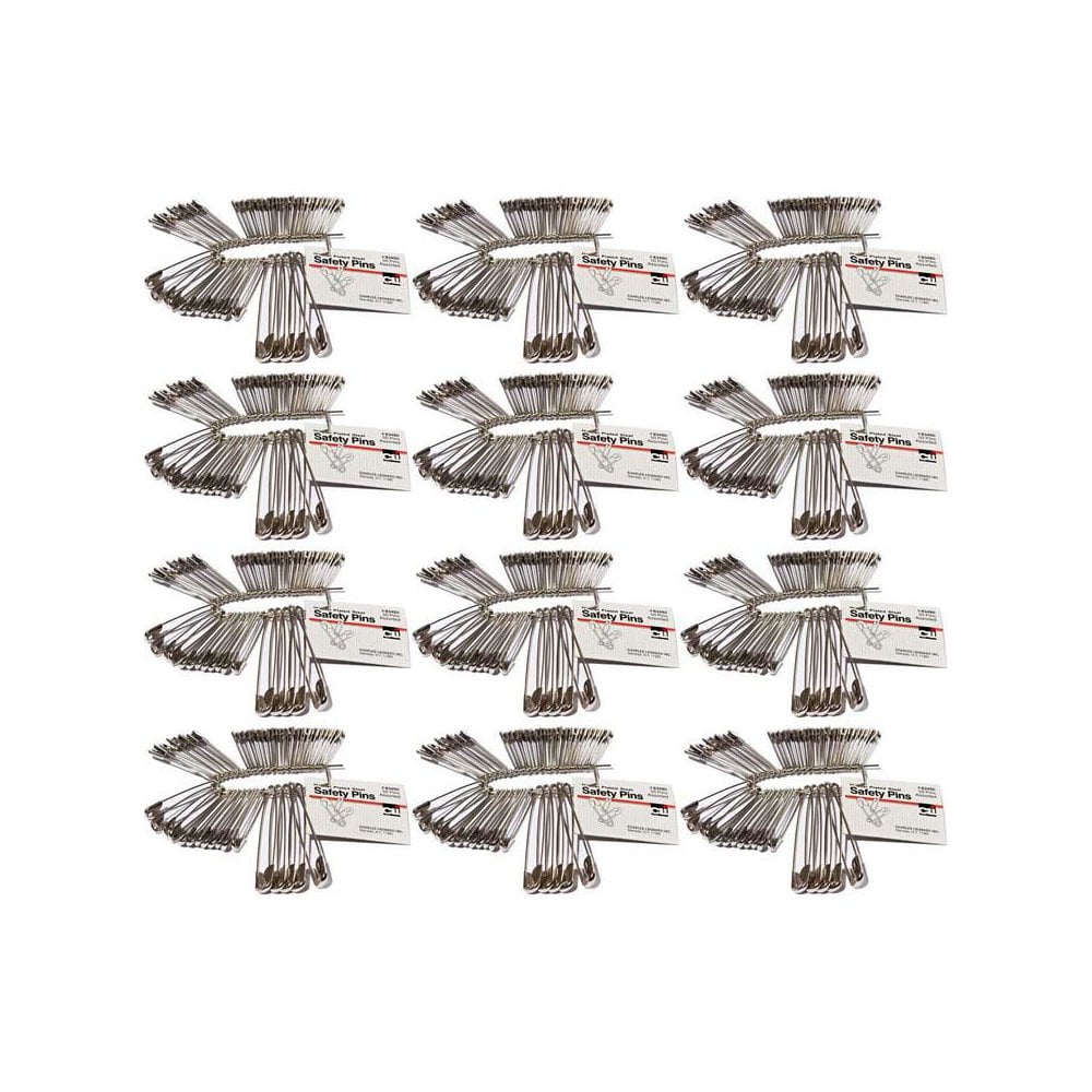 Charles Leonard Safety Pins, Assorted Sizes, 600 Count