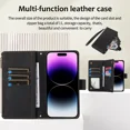 thumbnail image 2 of Fashionable luxury phone case with cross shaped wristband flip zipper, credit card slot with holder, phone leather case suitable for OPPO A77 4G, 2 of 5