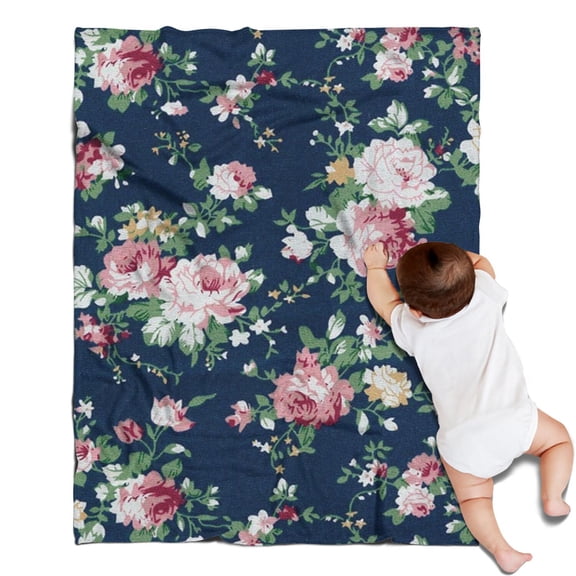 Pioneer Flower Floral Print Pattern Blanket,Comfortable Soft Flannel Throw Blanket,All Season,Warm Lightweight Blankets for Sofa Bed Couch Living Room Chair,30"x40"