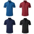 thumbnail image 6 of Flmei Short Sleeve Dress Shirts for Mens Summer Stretch Button Shirt Men's Non-iron Anti-Wrinkle Business Blouses Tops Size 38-46, 6 of 9
