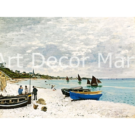 The Beach At Saint Adresse - CANVAS OR WALL ART PRINT