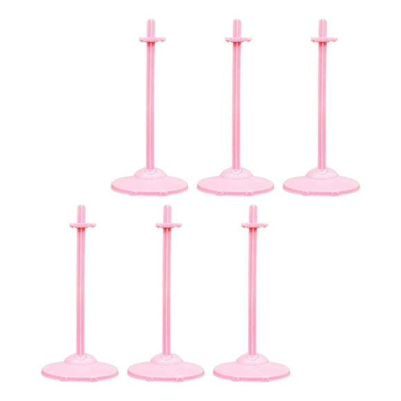 Siruishop 6 Pieces Doll Stands with Adjustable Waist Clip Fits 26-30cm Dolls Accessory Light Pink