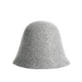 thumbnail image 1 of Gorro de lana cálido para mujer, gorro de pescador de invierno de color liso, ceniza de mica, 1 of 5