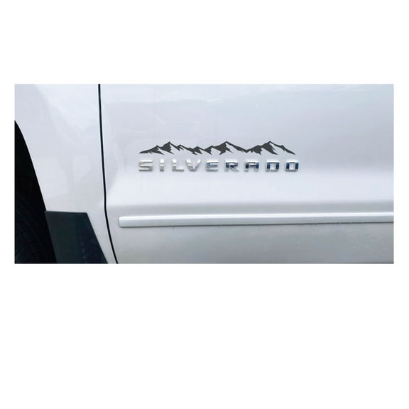 Chevy Silverado Matte Black Mountain Range Emblem Enhancement Decals 2007-2018 Set of 3 GM Licensed