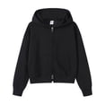 thumbnail image 3 of lnmuld Womens Zip Up Hoodies Short Hooded Zipper Cardigan Jacket A Korean Style and Casual Hooded Sweatshirt Size:3XL, 3 of 4