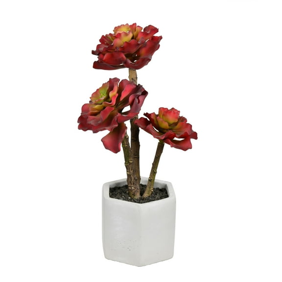 Vickerman Artificial 13"Succulent, Cement Pot