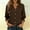 *Brown, variant on ClodeEU Women's V Neck 3/4 Sleeve Blouse,Casual Loose Fit Everyday Solid Color Shirt Orange,Women's Plus S