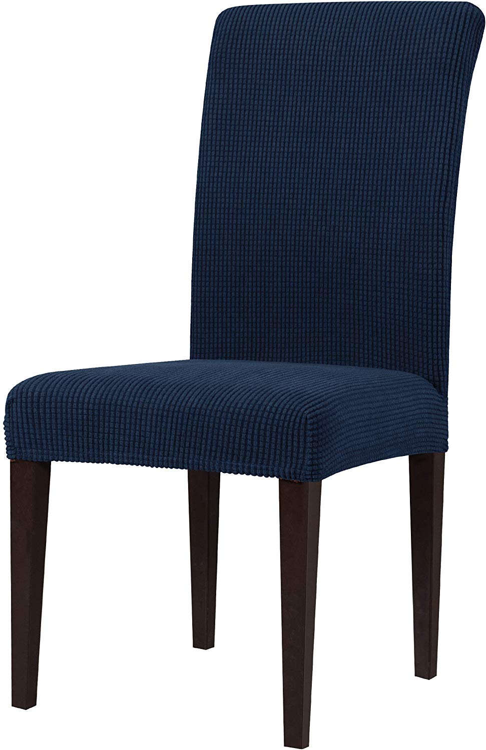 Subrtex Stretch Textured Plaid Dining Chair Slipcover (Set of 2, Navy