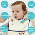 thumbnail image 3 of Baby bibs Waterproof Todder bib - Feeding Bib with Crumb Catcher Pocket Starter Bib For Infants Boys Girls Washable Soft Stain and Odor Resistant 4 Packs 6-24 M, 3 of 7
