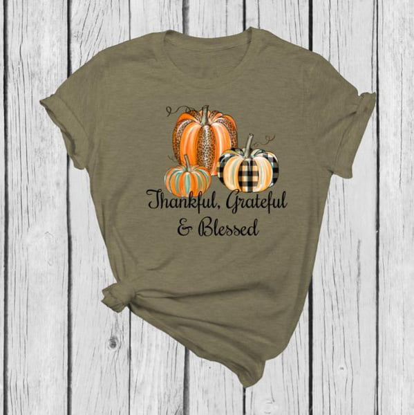 Thankful and Blessed Thanksgiving Women's junior fit Women's V-Neck