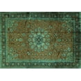 thumbnail image 1 of Ahgly Company Indoor Rectangle Medallion Turquoise Blue Traditional Area Rugs, 8' x 10', 1 of 4