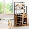 thumbnail image 2 of Giantex Bar Cabinet, Wine Storage Cabinet w/Detachable Glass Holder & Wine Racks, Kitchen Bakers Rack, Brown, 2 of 6