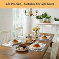 thumbnail image 6 of Gray White Round 13 Inch Placemats Set of 8, Vintage Country Abstract Gradient Mottled HeatResistant Non Slip Place Mats for Dining Table, Wipeable Braided Kitchen Table Mats for Housewarming, 6 of 9
