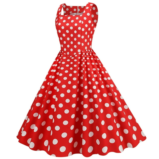 B91xZ Robes Printemps Été Décontractées Sans Manches Robe Smockée Col en V Taille Haute à Volants Robes Midi, Rouge TG