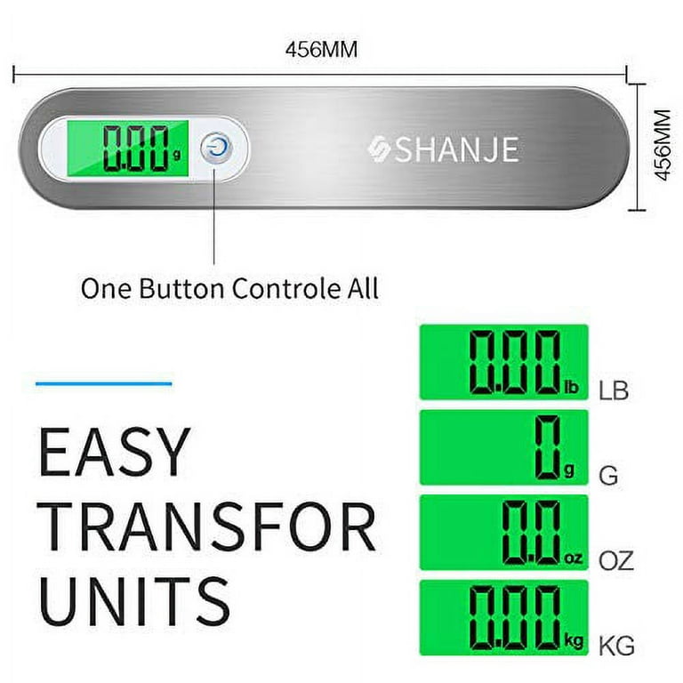 SHANJE Luggage Weight Scale for Suitcases 110 Lbs Travel  Accessories High Precision Travel Digital Hanging Scales 50kg Black :  Clothing, Shoes & Jewelry