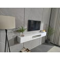 thumbnail image 5 of FloatiCasa 47-Inch Fully Assembled High Gloss Floating TV Stand, Wall-Mounted Entertainment Center with 1 Door & 2 Drawers, for TVs up to 50", White, 5 of 12