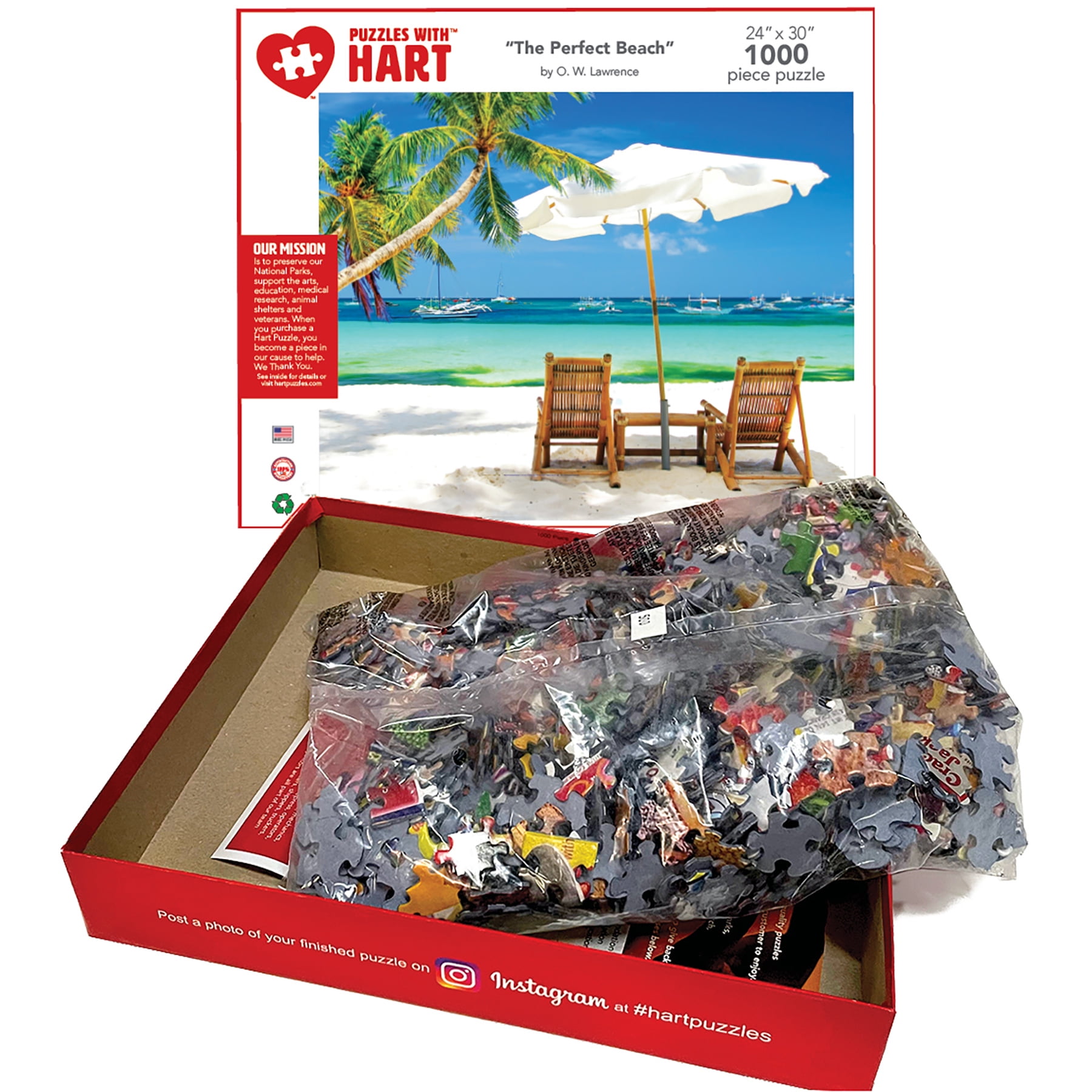 Puzzle 1000 Pezzi Per Adulti - Summer Beach Brezza, Difficile, Cartone Ecologico, 70x50cm, Poster Incluso, Regalo Antistress