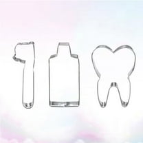 TEHAUX Tooth Shaped Cookie Molds 3Pcs Stainless Steel Cutters For Sandwich Shaping And Fondant